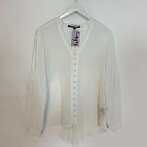 Love Stitch Sheer White Blouse